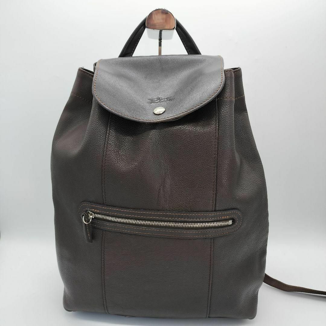 極美品】ロンシャン ル フローネ リュック オールレザー ブラウン