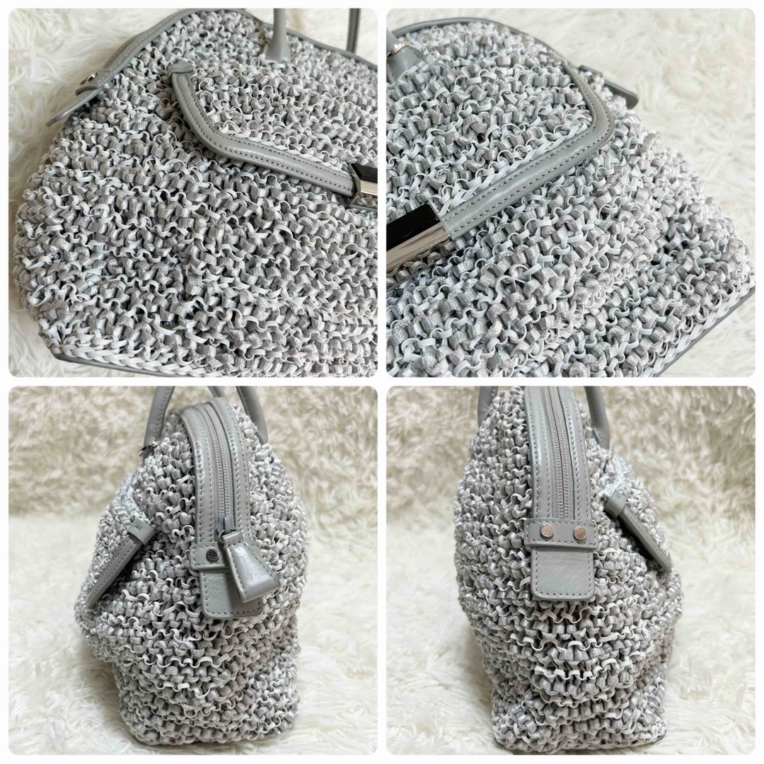 【美品】ANTEPRIMA ボストンバッグ ハンドバッグ シルバー ワイヤー