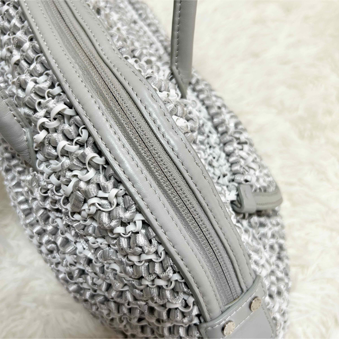 【美品】ANTEPRIMA ボストンバッグ ハンドバッグ シルバー ワイヤー