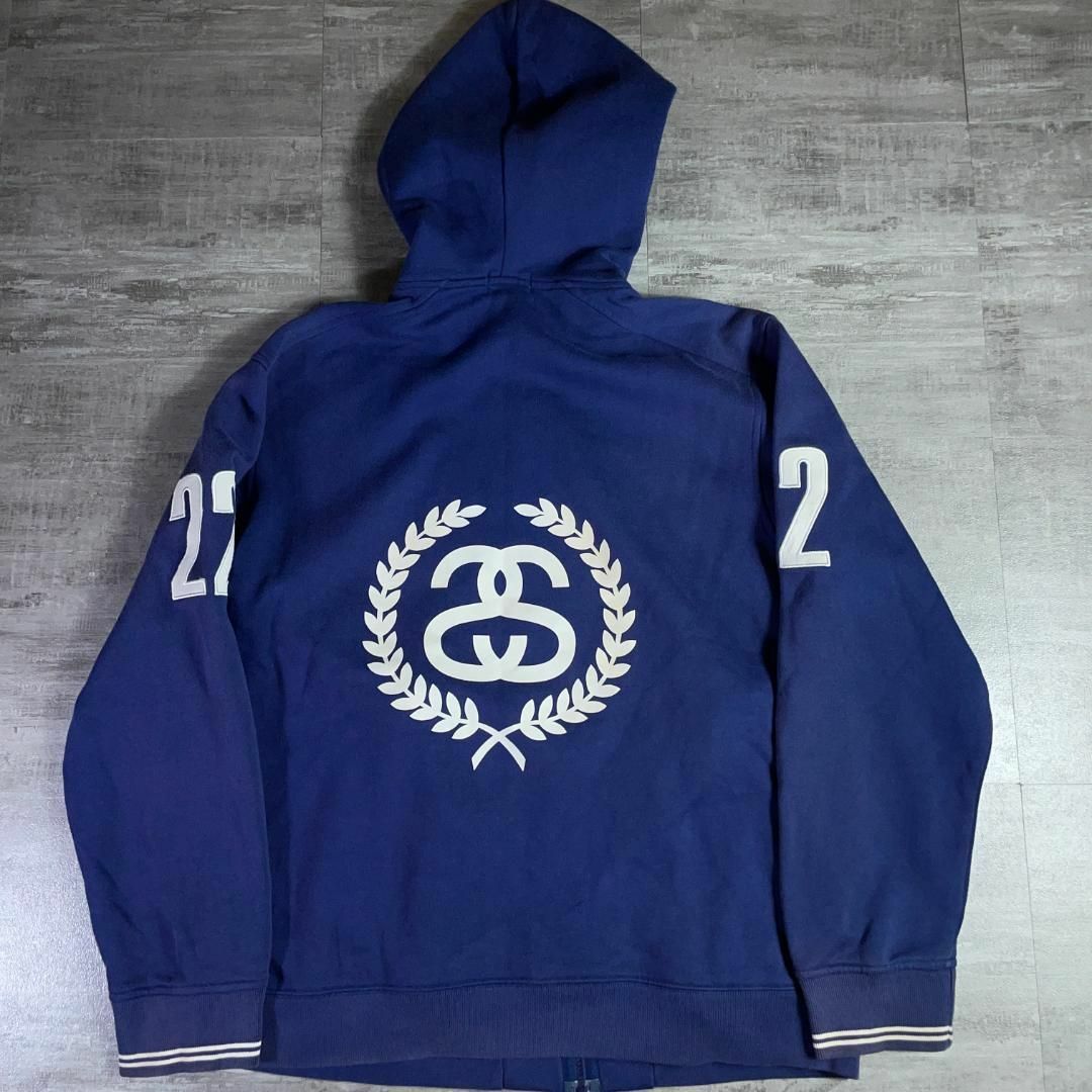 OLD STUSSY 紺タグ 月桂樹 SSロゴ ジップパーカー L ネイビー | フリマアプリ ラクマ