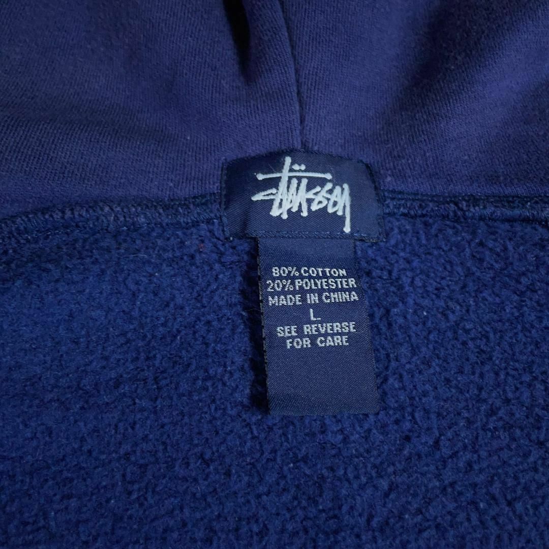 STUSSY - OLD STUSSY 紺タグ 月桂樹 SSロゴ ジップパーカー L ネイビー