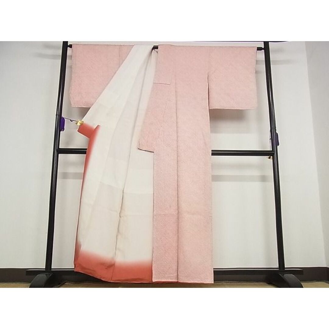 平和屋-こころ店■大変加工の良い総絞り小紋 着丈159cm 裄丈66cm 正絹 逸品 B-ey5425
