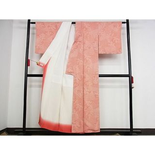 平和屋-こころ店■上質な小紋 切嵌草花文 鮫小紋柄 やまと誂製 着丈152cm 裄丈62cm 正絹 逸品 B-np8283