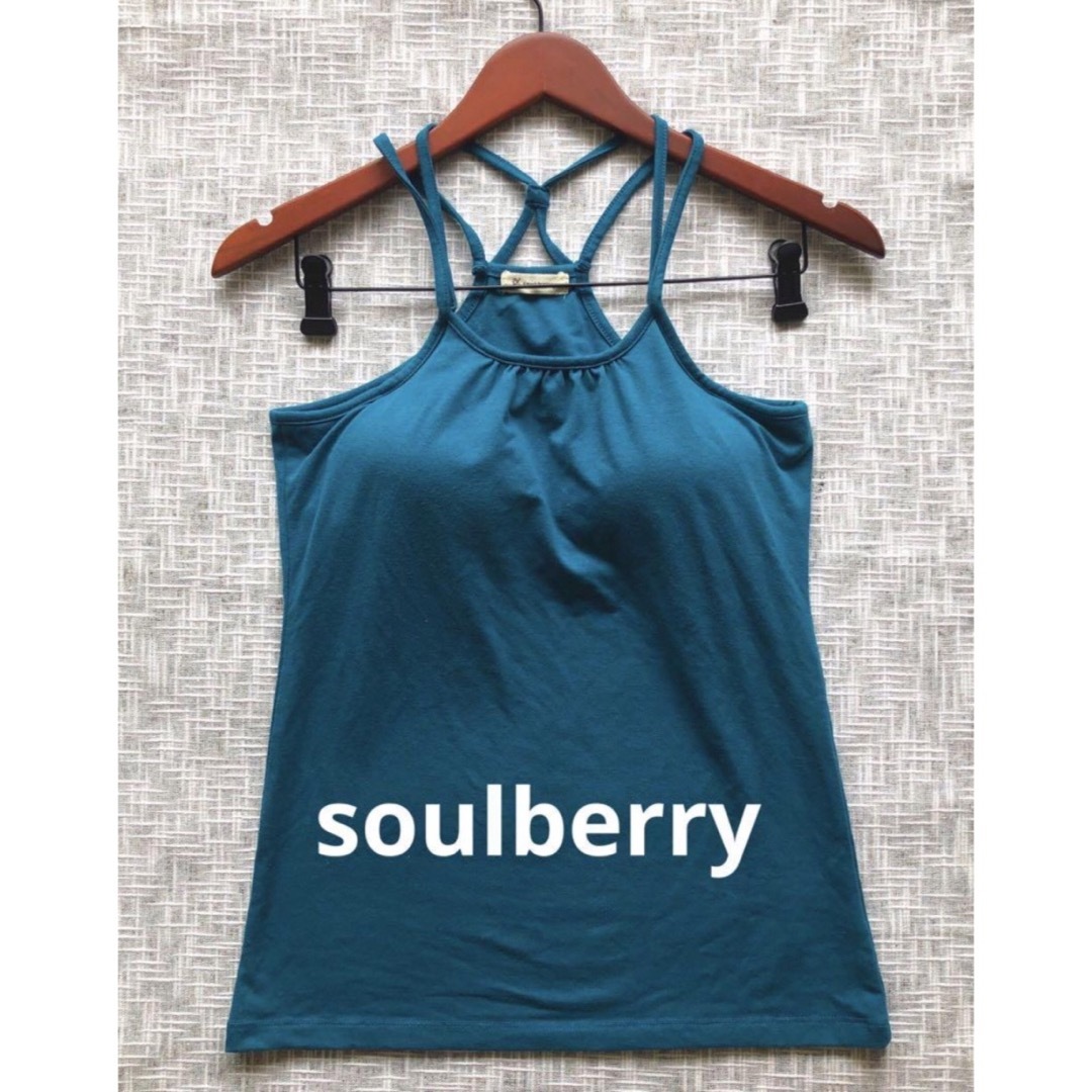 むんくバーバリーブルーレーベル キャミソール タンクトップ M soulberry タンクトップ キャミソール LL ブルーグリーンの通販
