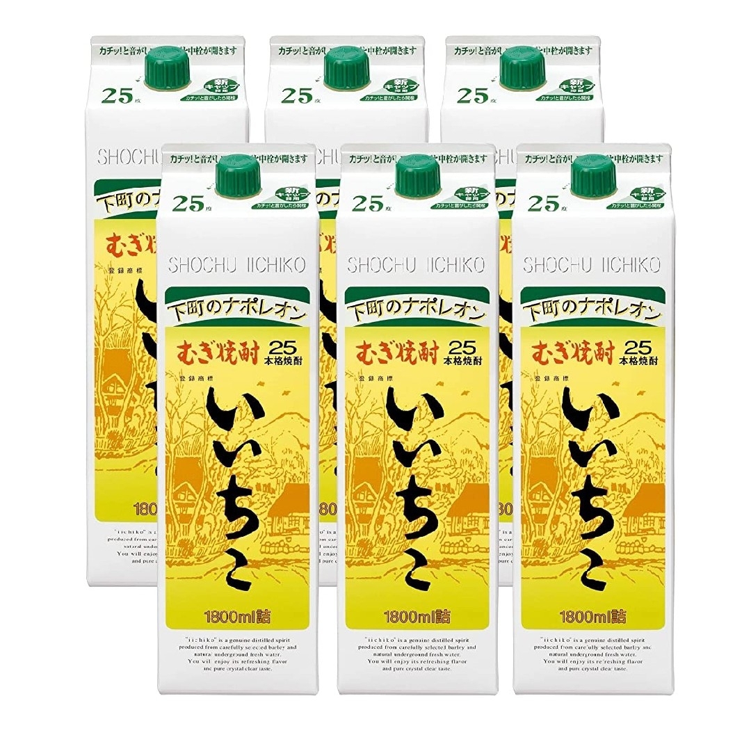 新品、未開封、いいちこ 25度数　1800ml × 6本