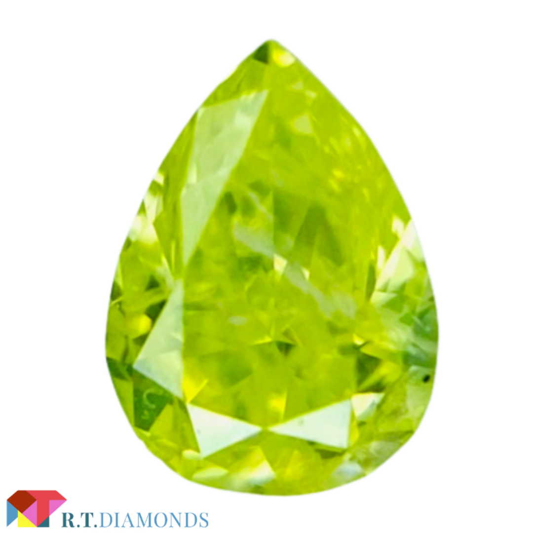 FANCY VIVID GREEN YELLOW 0.093ct PS1pサイズ