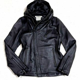 極美品 XL キャサリンハムネット ライダース 極上オールレザー ブラック