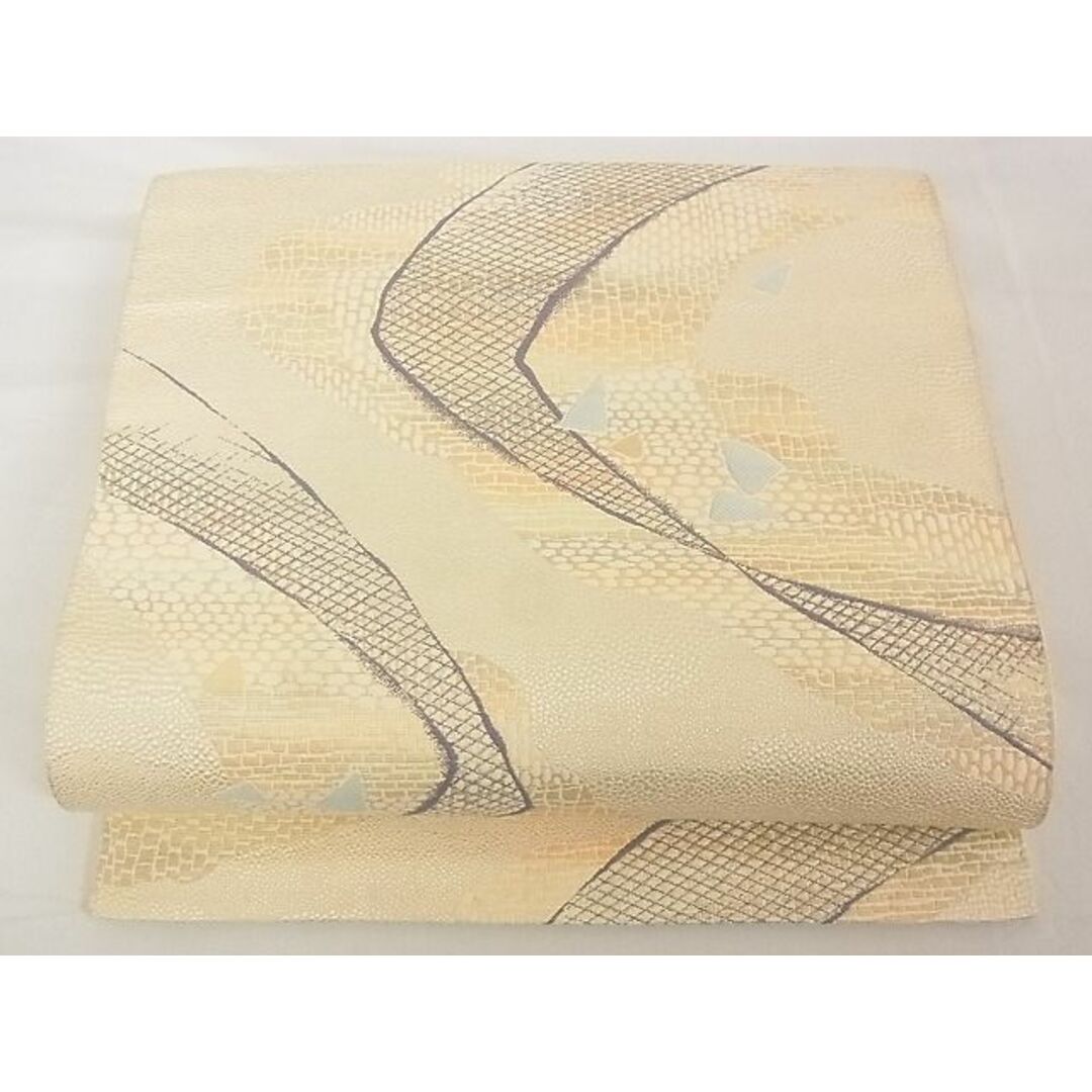平和屋-こころ店■八寸名古屋帯 唐織 幾何学間道 正絹 逸品 A-pf5287