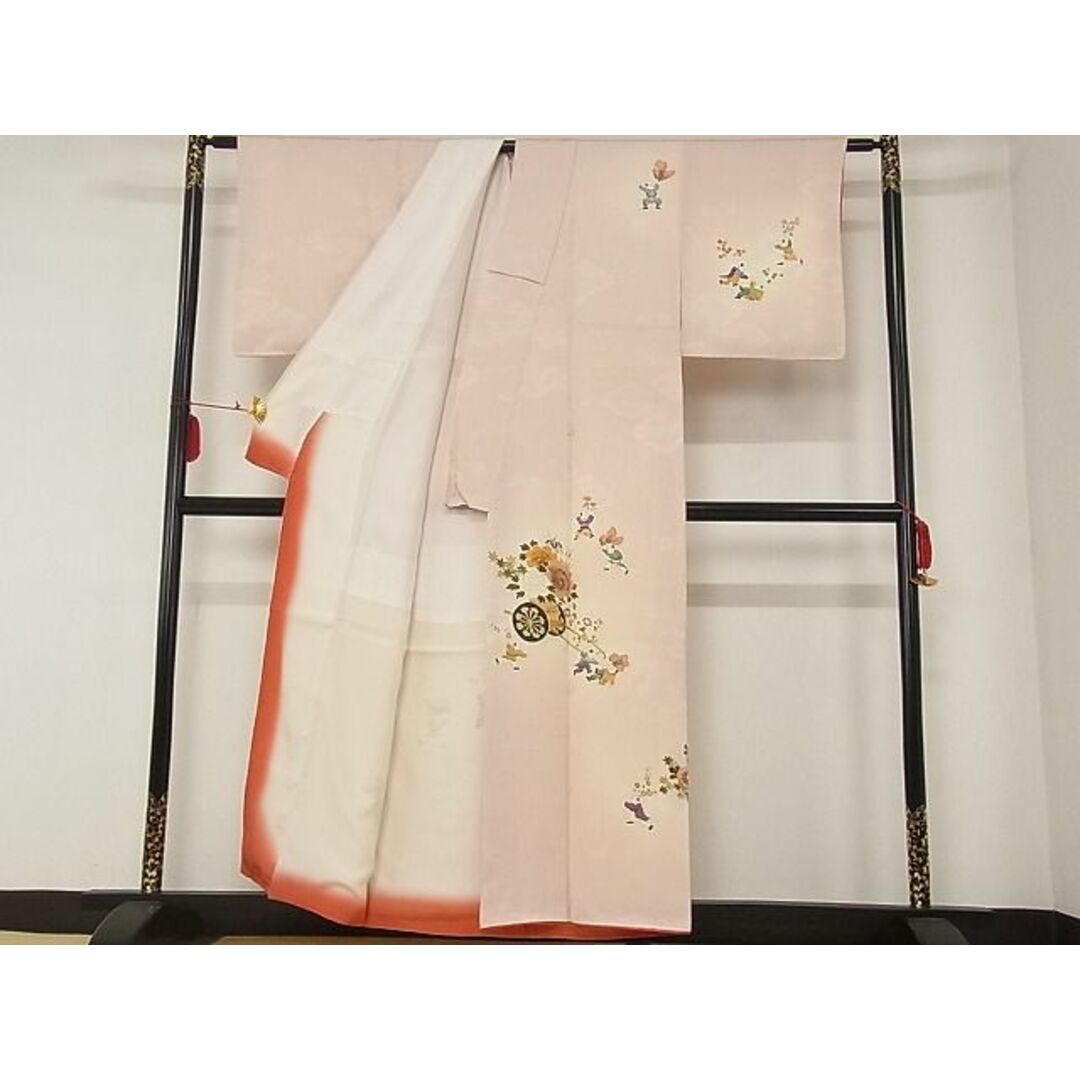 平和屋-こころ店■訪問着　人物花文　金彩　着丈156cm　裄丈63cm　正絹　逸品　A-ck4976