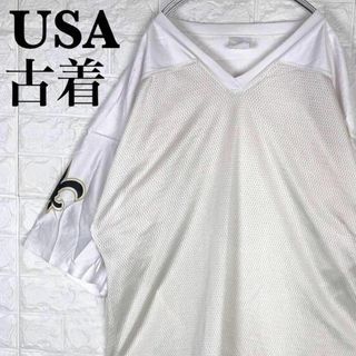 スポーツベル アメリカ製 メッシュゲームシャツ オーバーサイズ 3XL ホワイト(Tシャツ/カットソー(半袖/袖なし))