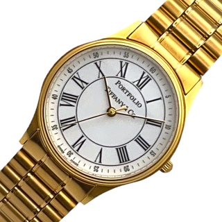 ティファニー(Tiffany & Co.)の　ティファニー TIFFANY＆CO ポートフォリオ 252.1088 ホワイト ステンレススチール イエローゴールドメッキ×ステンレス ユニセックス 腕時計(腕時計)