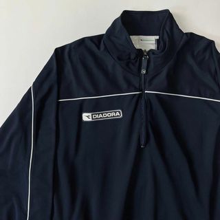 ディアドラ(DIADORA)のディアドラ　ハーフジップ　トラックジャケット　ジャージ　ネイビー　古着(ジャージ)