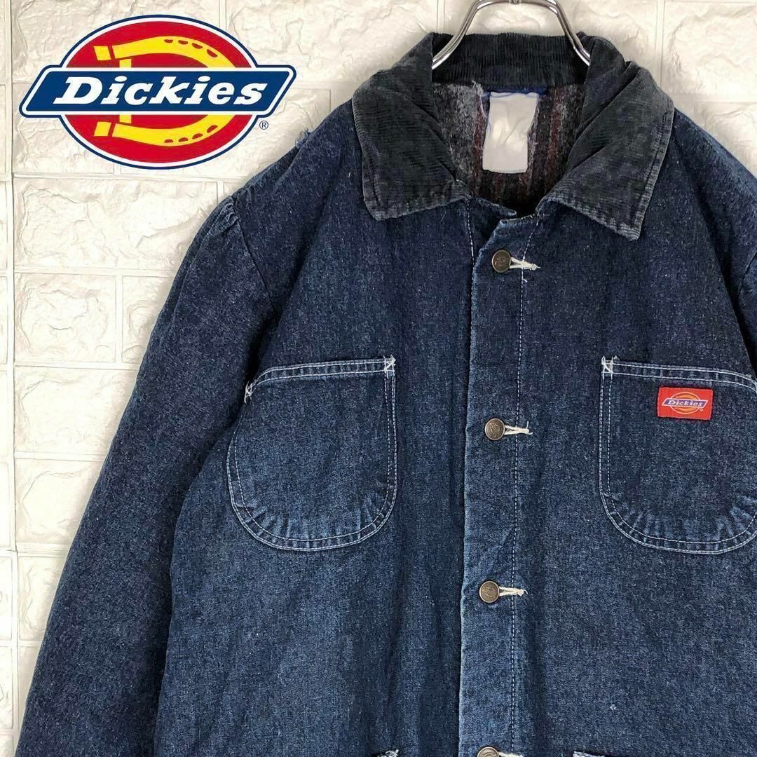 Dickies(ディッキーズ)のディッキーズ ヴィンテージ カバーオール デニムジャケット 綿100% 刺繍ロゴ メンズのジャケット/アウター(カバーオール)の商品写真