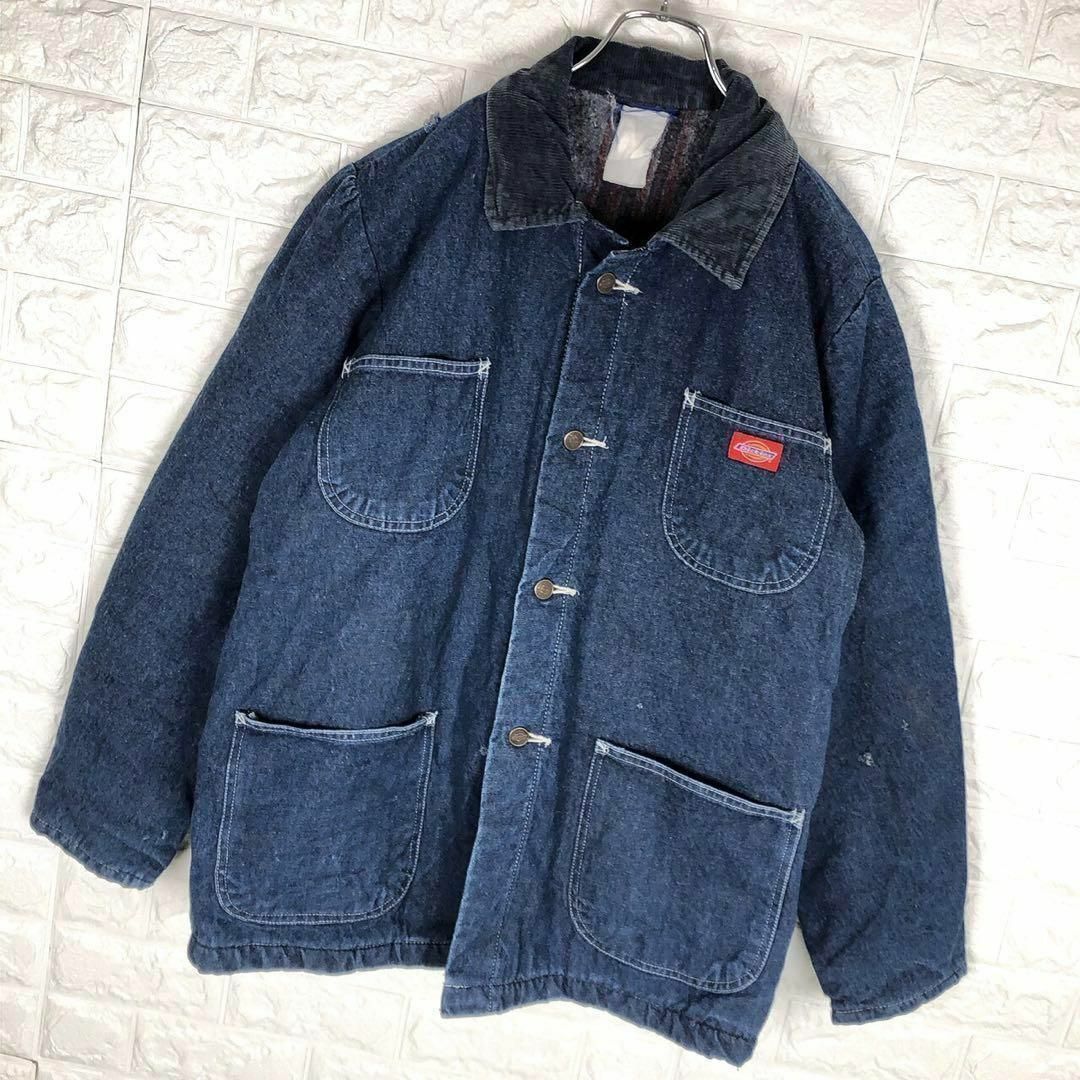 Dickies(ディッキーズ)のディッキーズ ヴィンテージ カバーオール デニムジャケット 綿100% 刺繍ロゴ メンズのジャケット/アウター(カバーオール)の商品写真