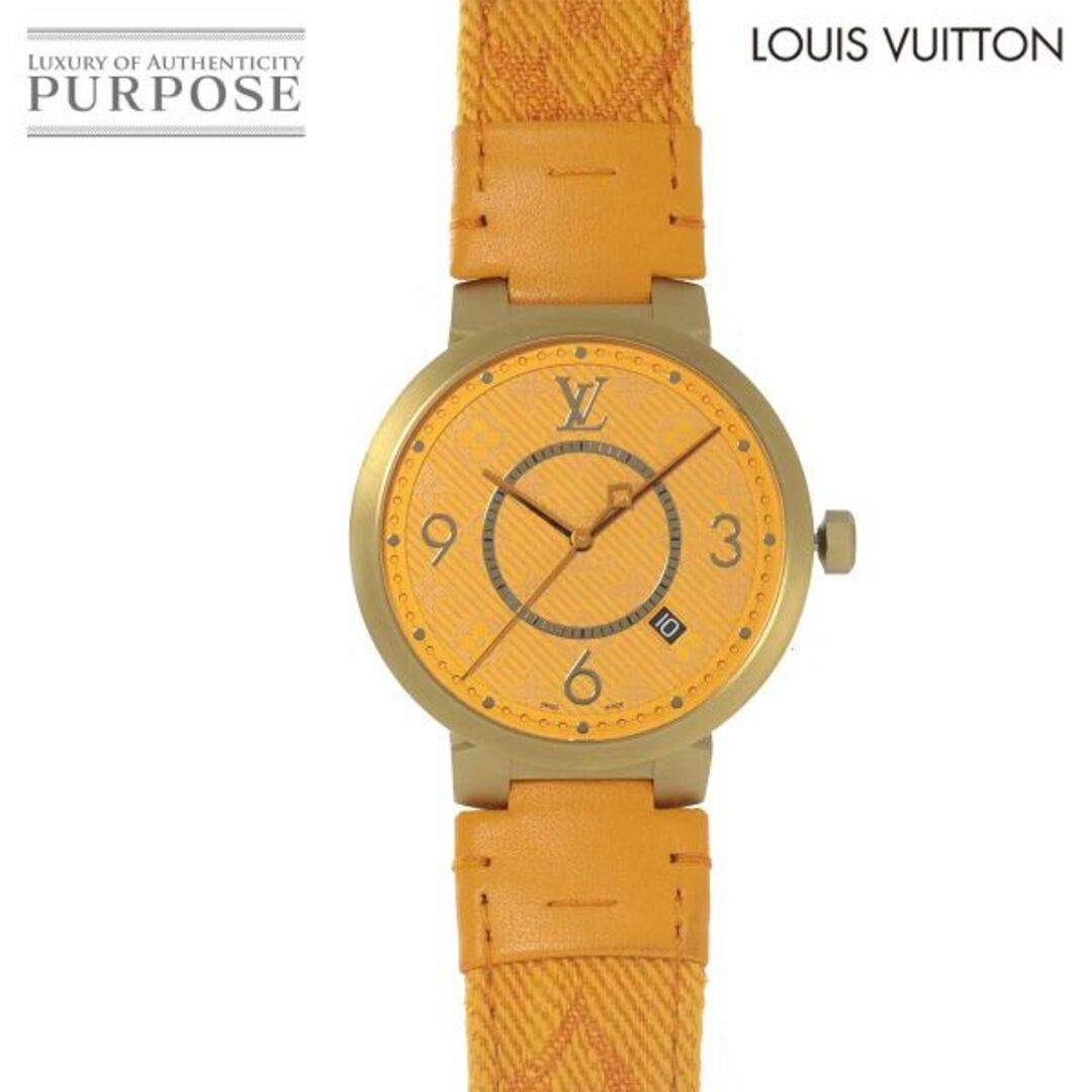 ルイ ヴィトン LOUIS VUITTON タンブールスリム モノグラム QA103 メンズ 腕時計 デイト クォーツ Tambour Slim Monogram VLP 90208060