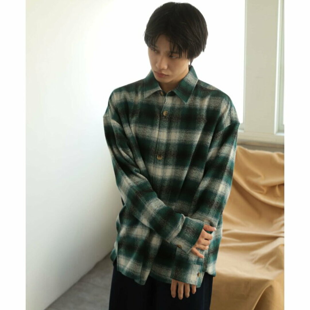 SENSE OF PLACE by URBAN RESEARCH(センスオブプレイスバイアーバンリサーチ)の【BLK×WHT】【L】オンブレチェックルーズシャツ メンズのトップス(シャツ)の商品写真