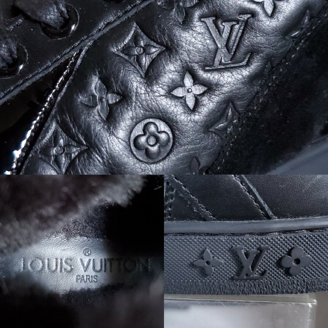 LOUIS VUITTON ルイ ヴィトン レザー ハイカット スニーカー 黒