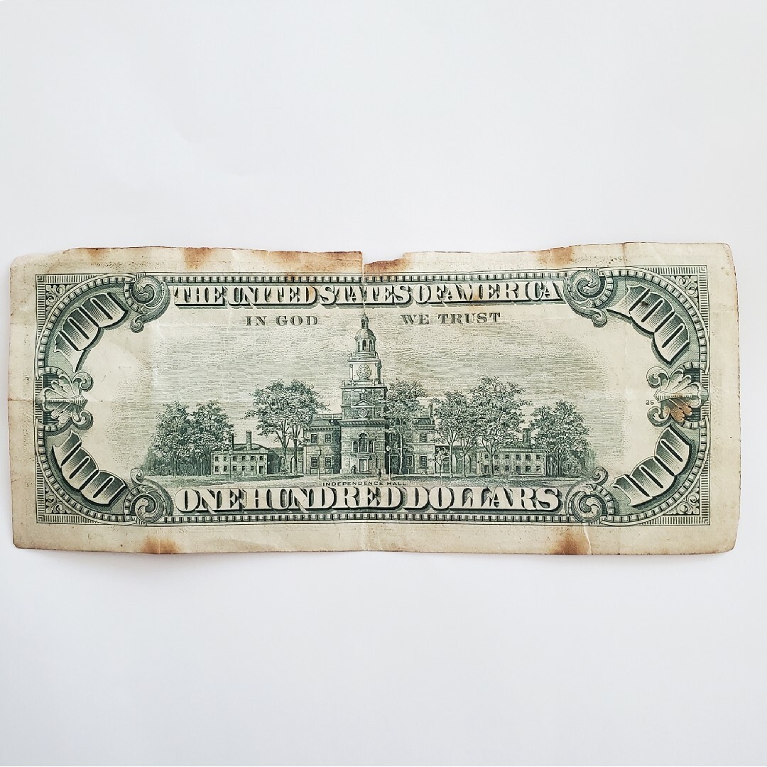 旧100ドル紙幣　1枚 エンタメ/ホビーの美術品/アンティーク(貨幣)の商品写真
