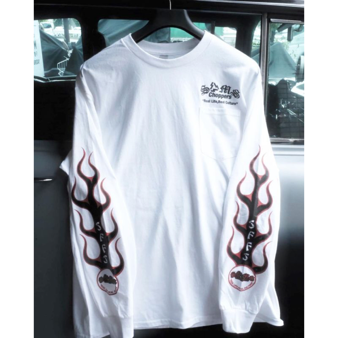 ショップ サムズ ロングスリーブTシャツ/SAMS フレイム WHITE L 1