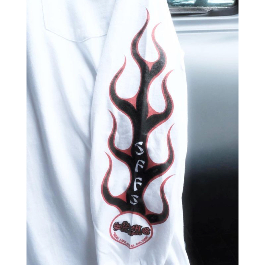 ショップ サムズ ロングスリーブTシャツ/SAMS フレイム WHITE L 2