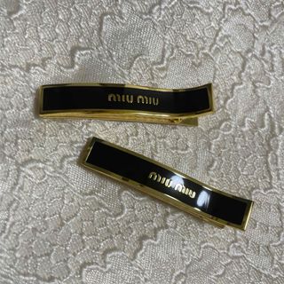 miumiu - miumiu エナメルメタルヘアクリップ 黒 ブラックの通販 by