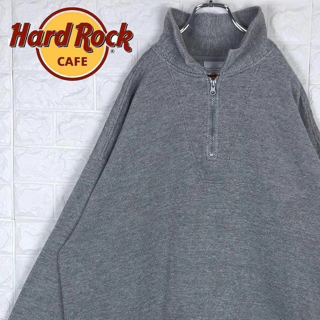 Hard Rock Cafe ハーフジップ スウェット ロゴ ビッグシルエット