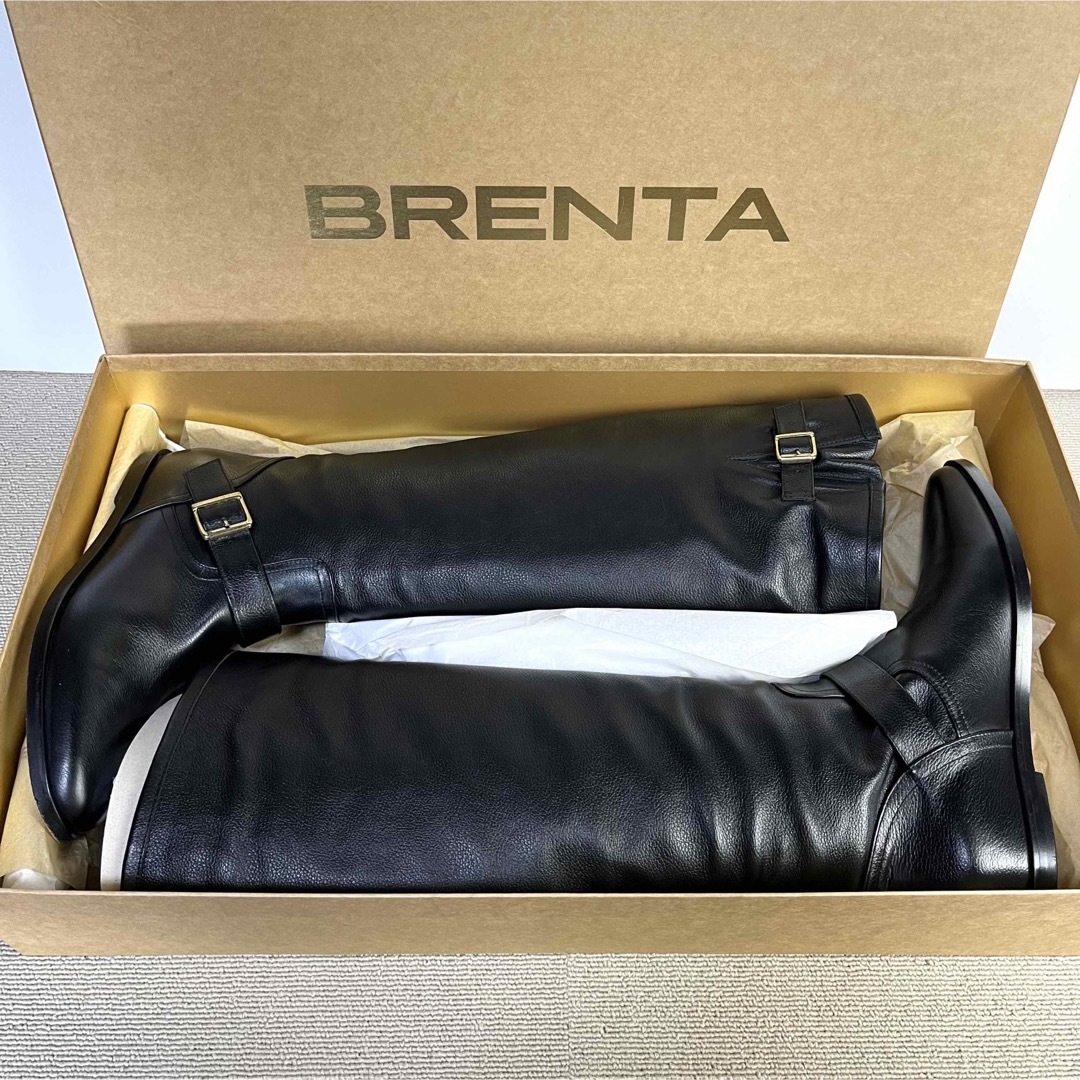 39 BRENTA フラット ロングブーツ 黒 ブレンタ エンジニア 25
