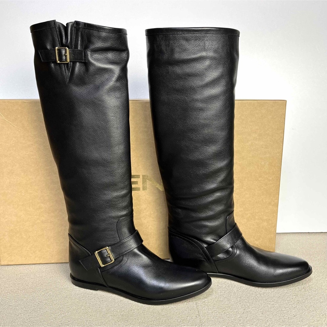 39 BRENTA フラット ロングブーツ 黒 ブレンタ エンジニア 25