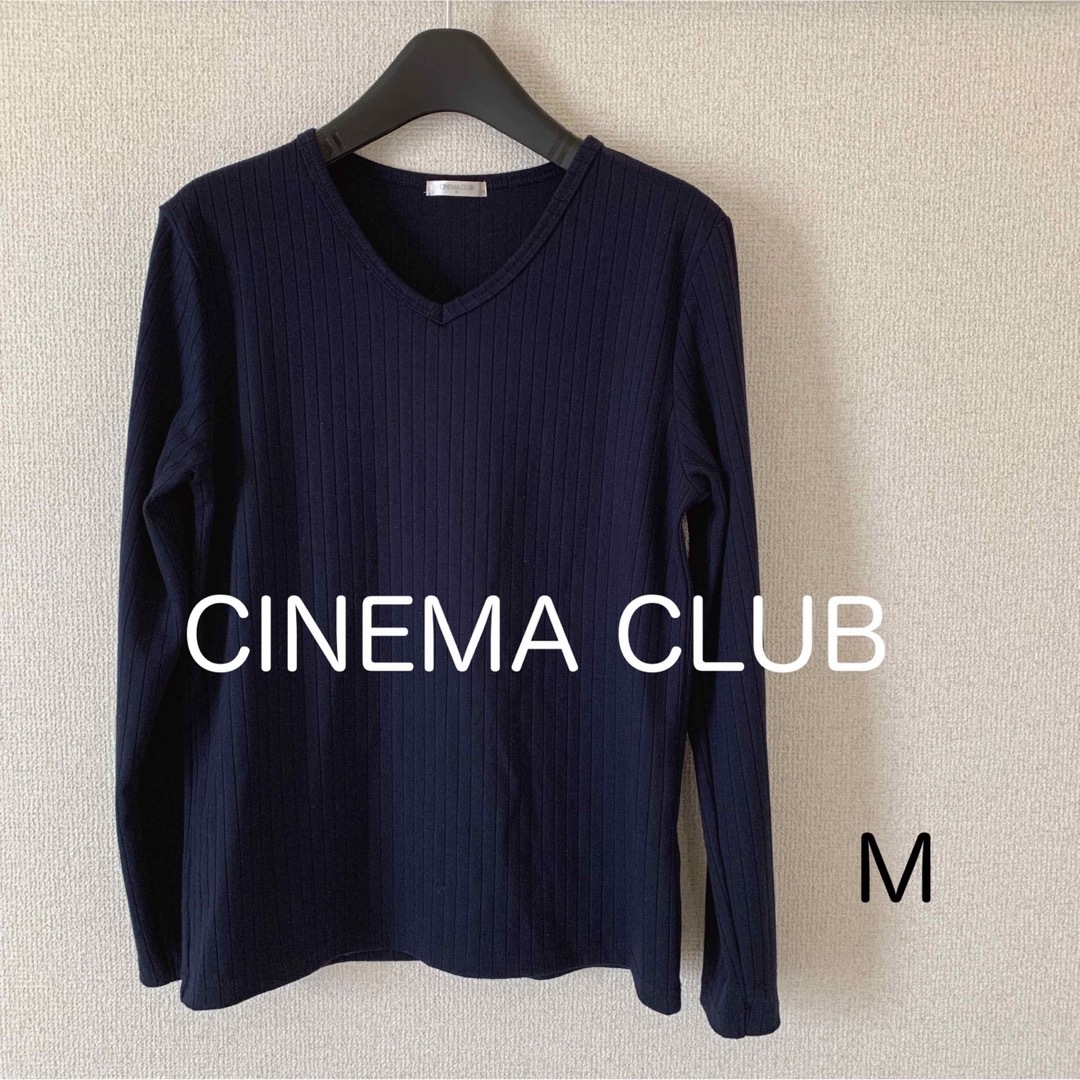 CINEMA CLUB(シネマクラブ)の【美品】CINEMA CLUB ネイビー 長袖 リブ M レディースのトップス(カットソー(長袖/七分))の商品写真