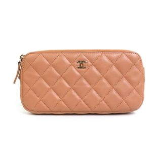 シャネル(CHANEL)のシャネル CHANEL ウォレットチェーン マトラッセ レザー/メタル ピンクブラウン/ゴールド レディース 送料無料【中古】 e56848f(ウォレットチェーン)