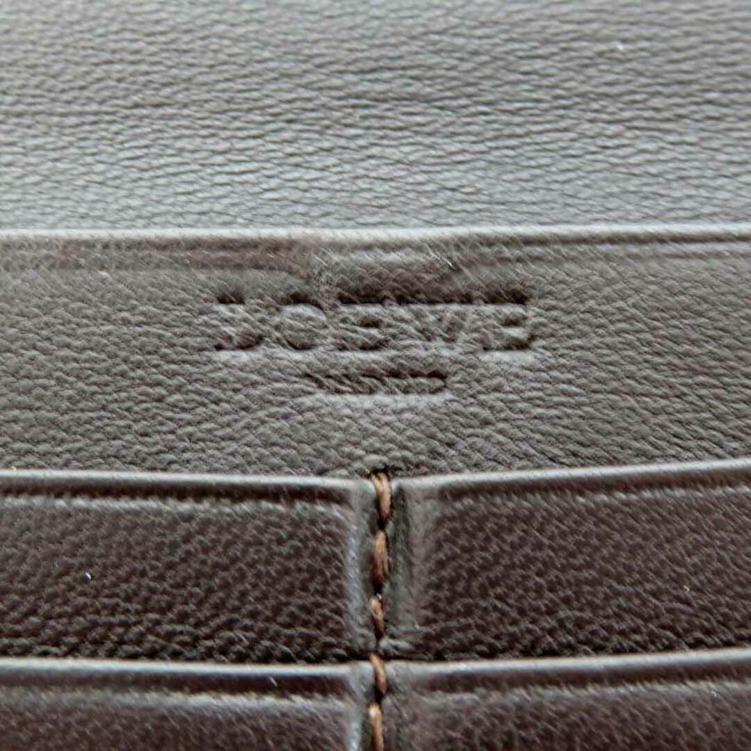 LOEWE(ロエベ)のロエベ LOEWE 札入れ アナグラム レザー ダークブラウン メンズ 送料無料【中古】 e56849a メンズのファッション小物(長財布)の商品写真