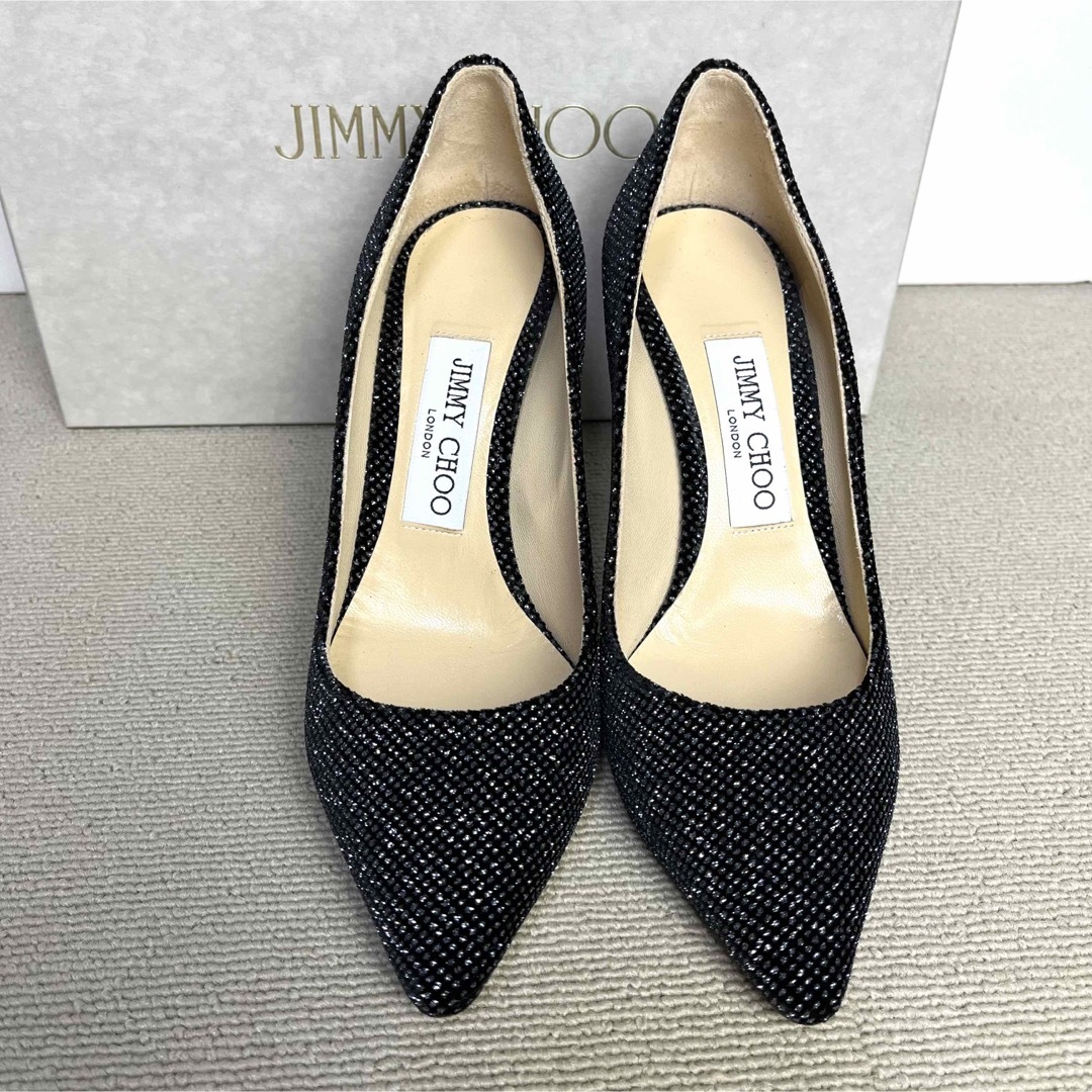 JIMMY CHOO    JIMMY CHOO パンプス 黒 ラメ ROMY  ジミーチュウの