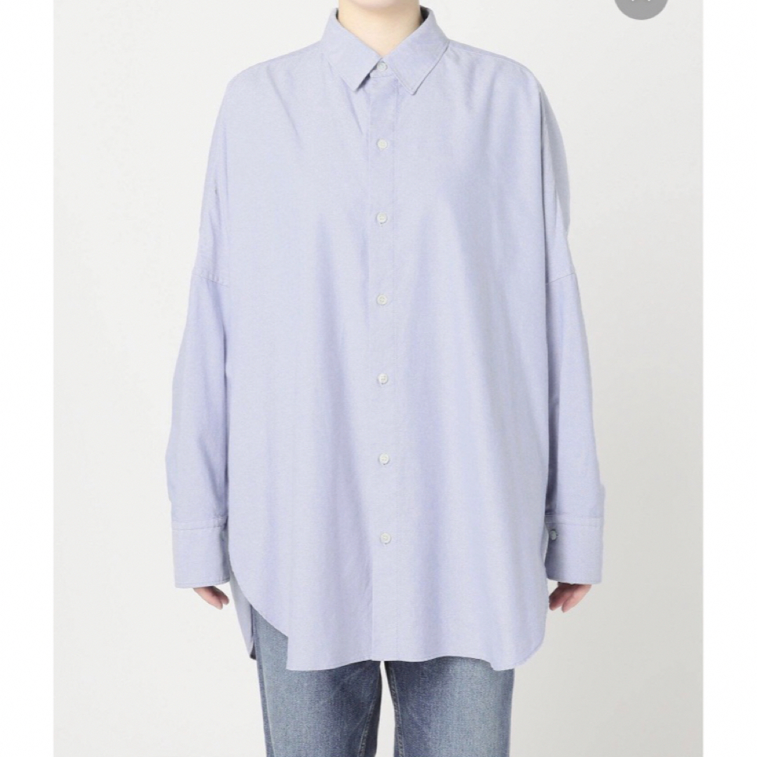 完売　plage Oxford Longシャツ　ブルーレディース