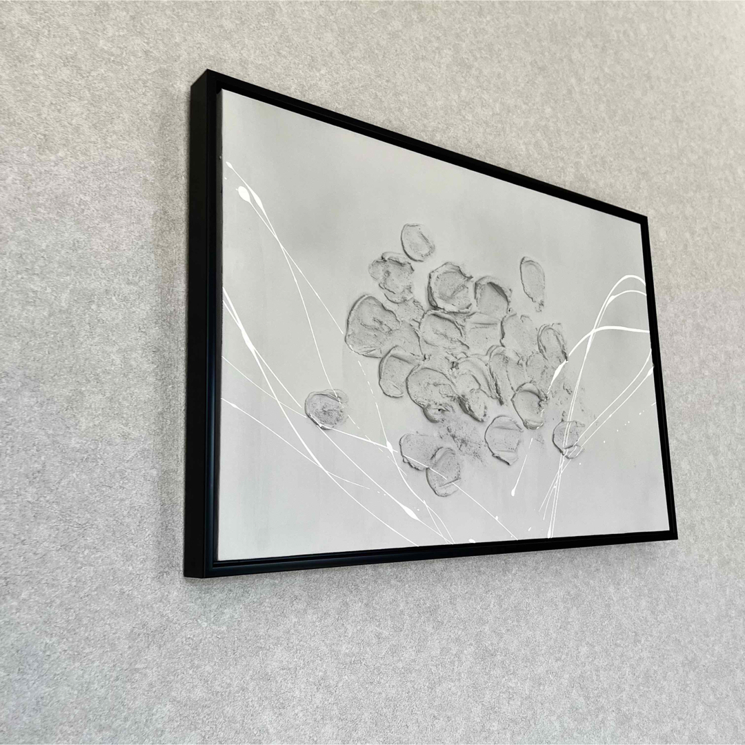 現代アート 60×40㎝ フレーム付き テクスチャーアート モダン