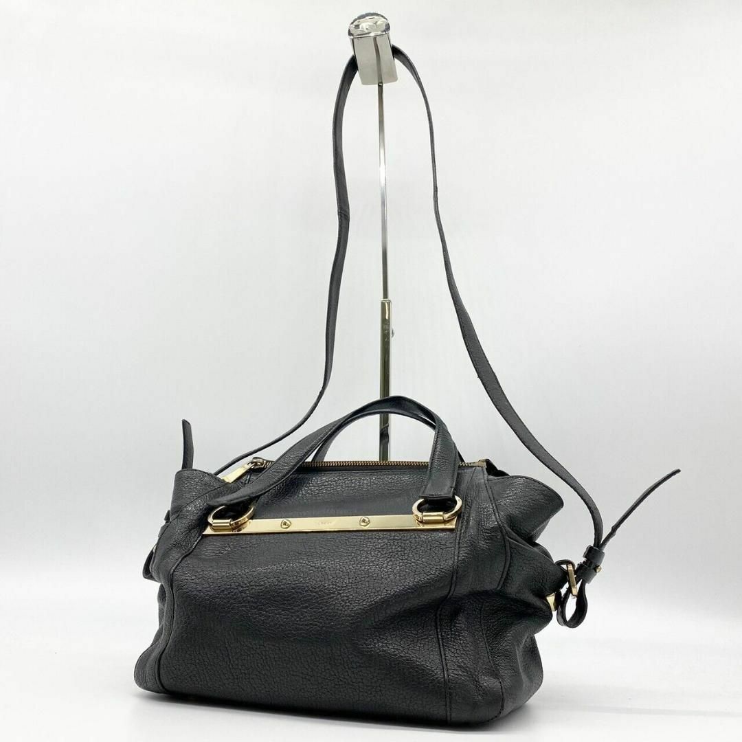クロエ 2way ショルダーバッグ ブリジット ブラック レザー ゴールド
