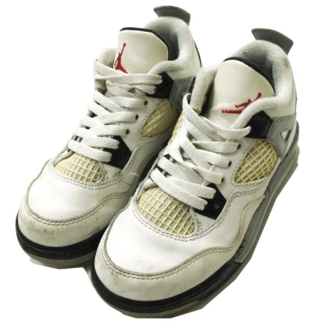 NIKE(ナイキ)のNIKE ナイキ AIR JORDAN 4 RETRO WHITE CET 2016 (PS) エアジョーダン4 レトロ ホワイトセット 308499-104 11C(17cm) WHITE/FIRE RED-TECH GREY-BLACK スニーカー シューズ【中古】【NIKE】 キッズ/ベビー/マタニティのキッズ靴/シューズ(15cm~)(スニーカー)の商品写真