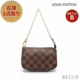 ルイヴィトン(LOUIS VUITTON)のミニポシェットアクセソワール ダミエエベヌ チェーンハンドバッグ PVC レザー ブラウン(ハンドバッグ)