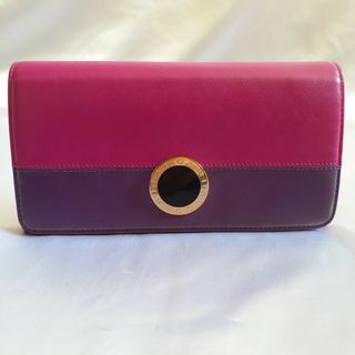 ブルガリ(BVLGARI)の美品 BVLGARI ジップ 長財布 レザー サークルロゴ(財布)