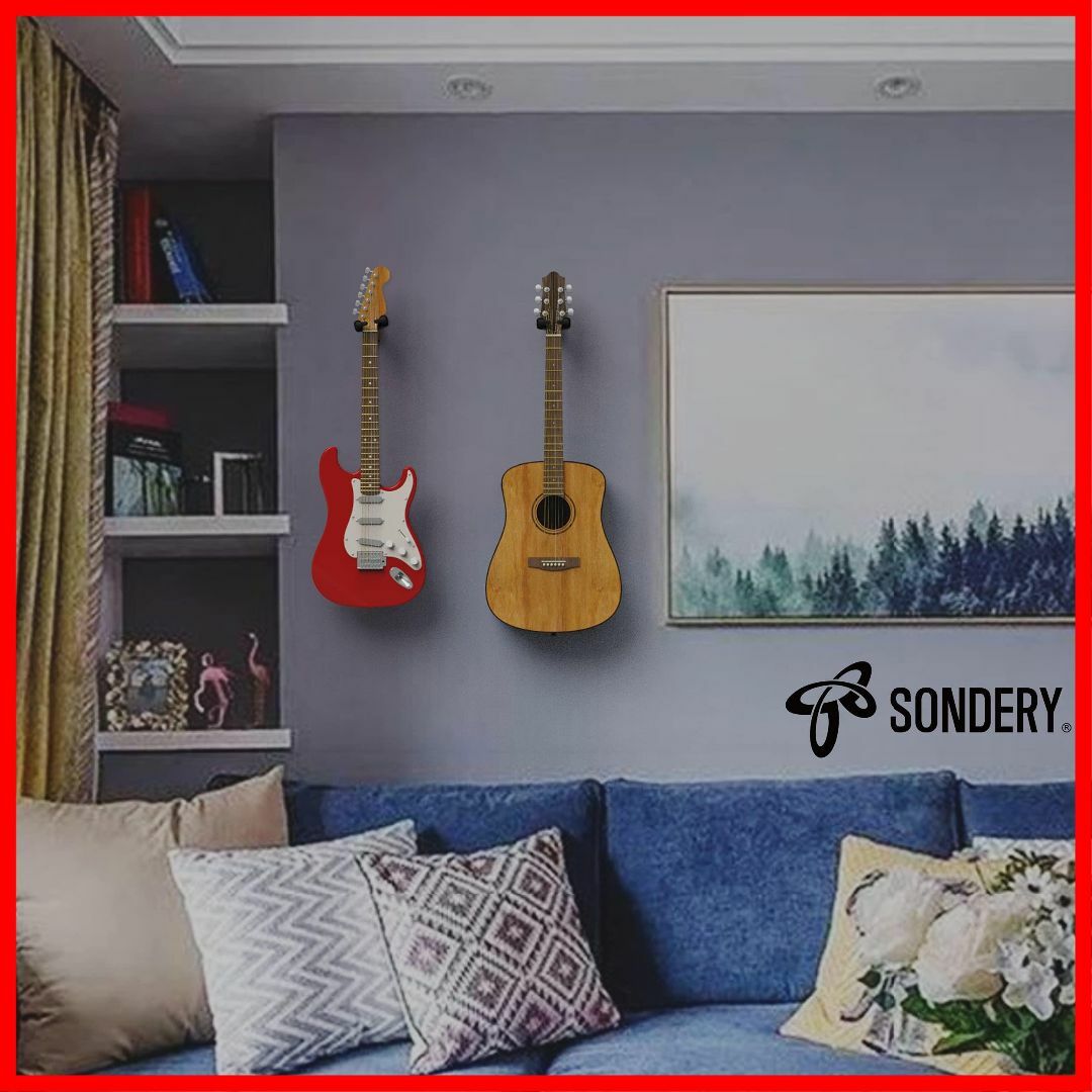 【サイズ:N2】Sondery ギター ハンガー 壁掛け スタンド フック かべ