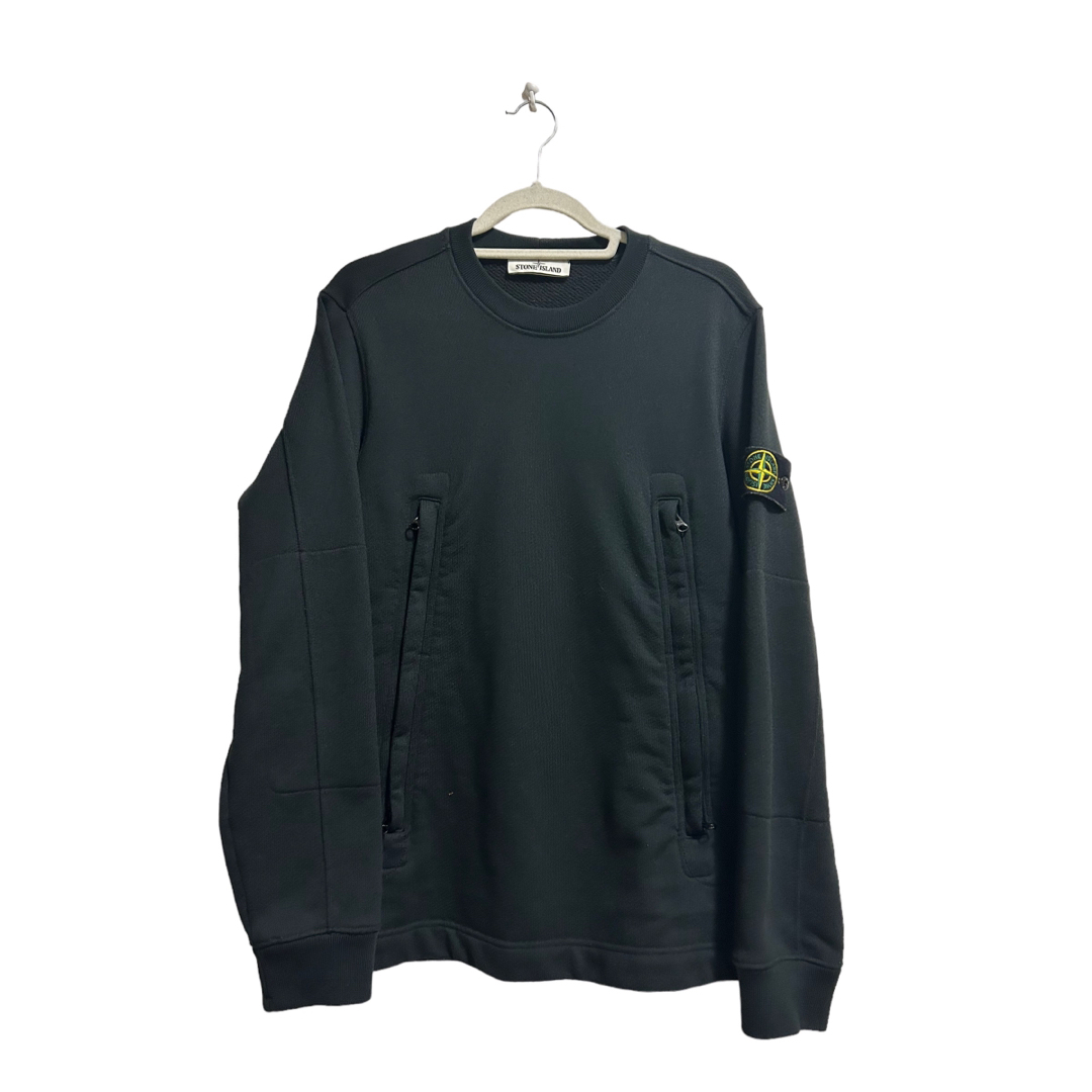 STONE ISLAND double zip pocket crewneck