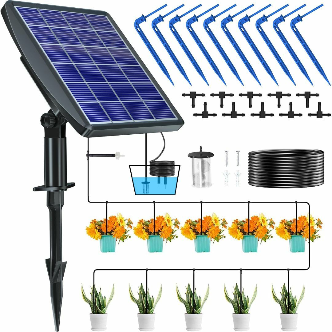 NFESOLAR 自動水やり 植物 自動 給水器 自動散水タイマー 10鉢対応可の