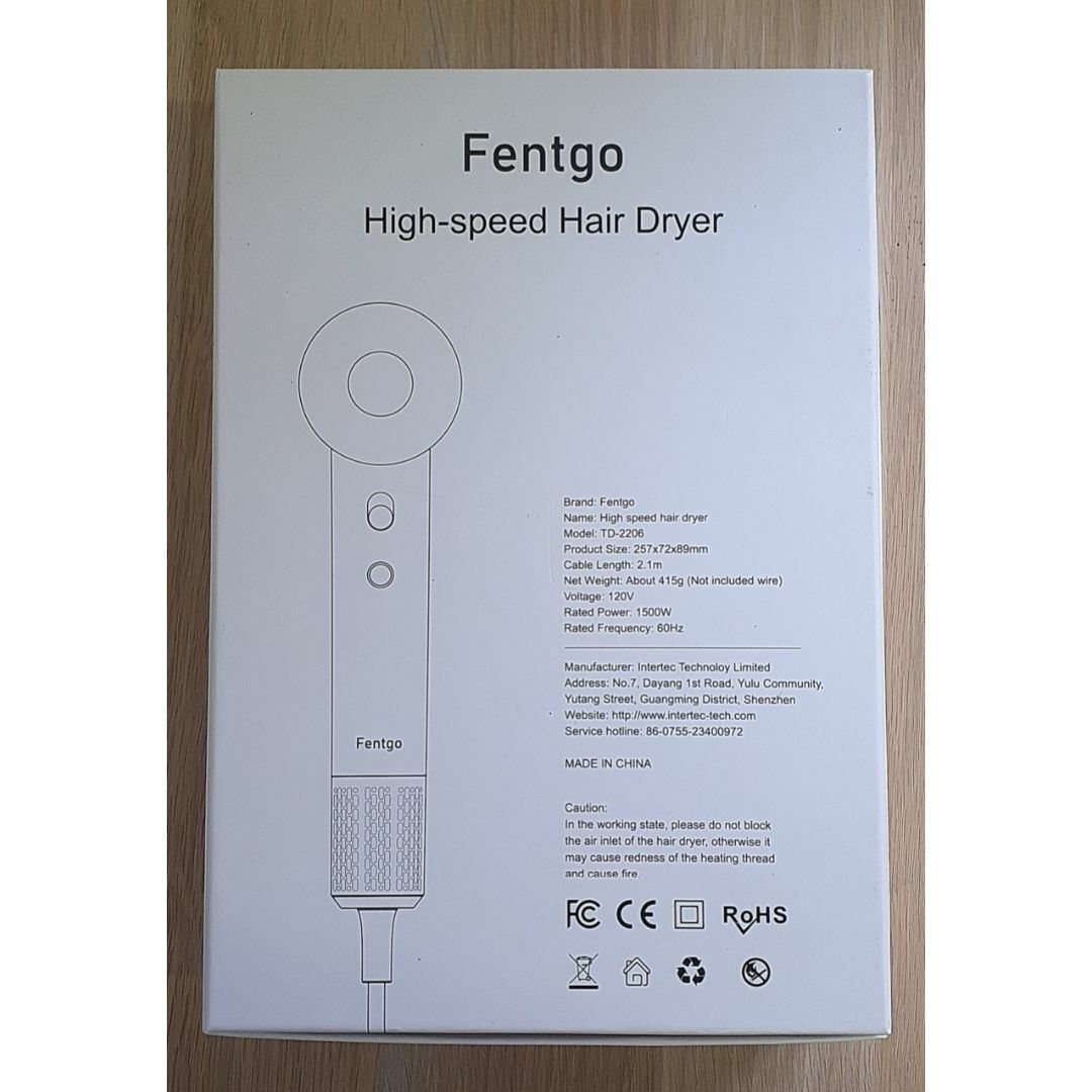 【訳アリ】Fentgo ハイスピードヘアドライヤー シルバー スマホ/家電/カメラの美容/健康(ドライヤー)の商品写真