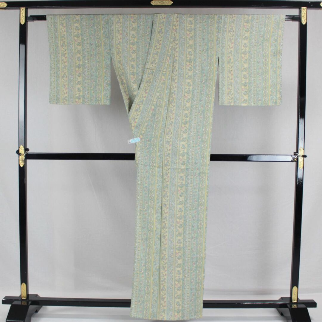 AC6655　小紋　160㎝　グリーン系更紗柄 レディースの水着/浴衣(着物)の商品写真