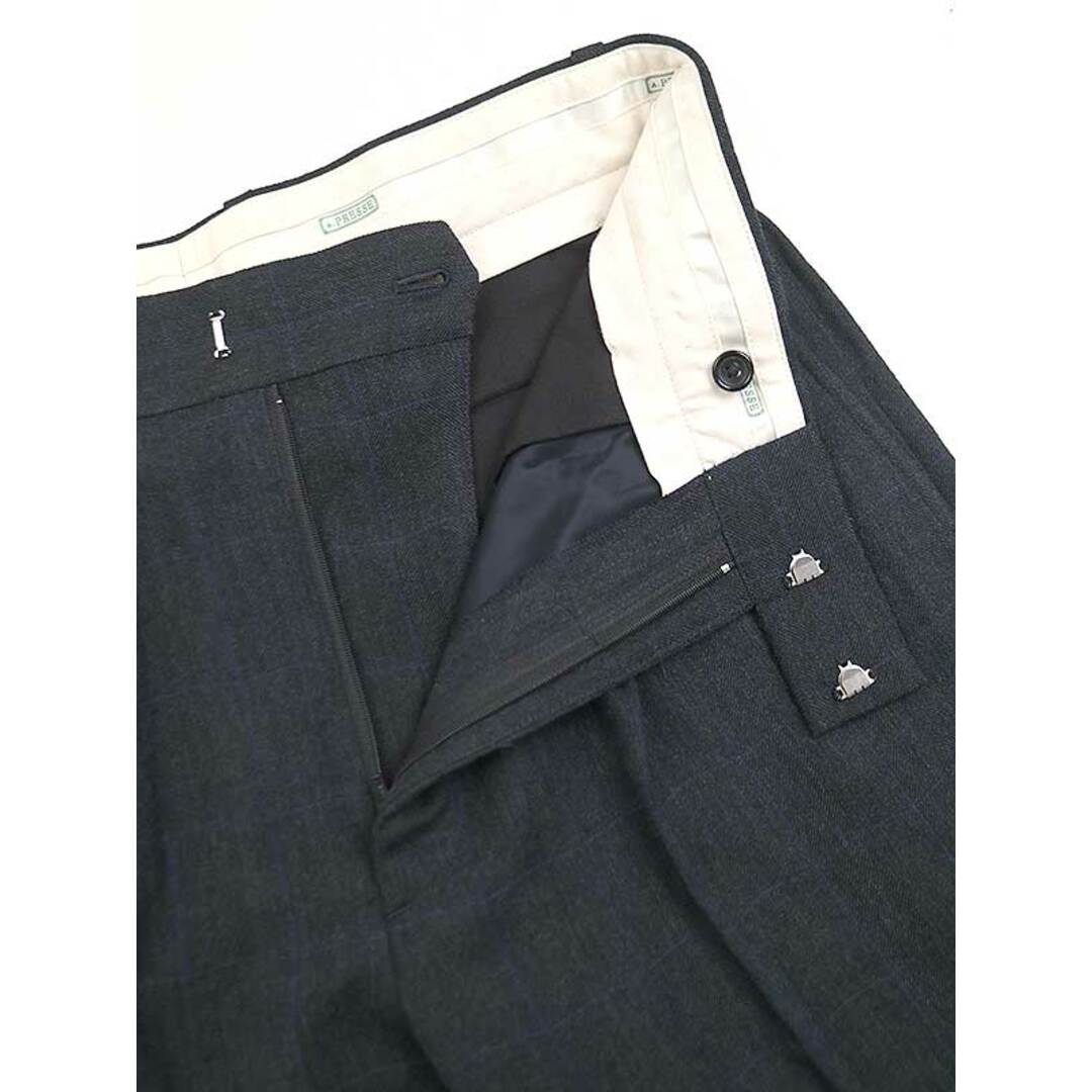 A.PRESSE ア プレッセ 23SS Wide Tapered Trousers チェック柄ワイドテーパードトラウザーズパンツ チャコール 2