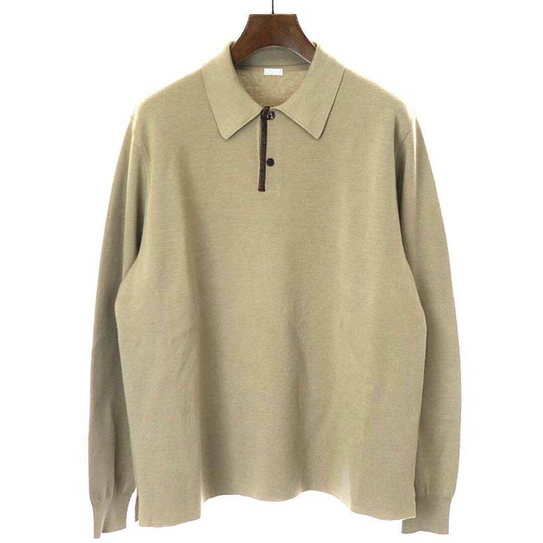 A.PRESSE ア プレッセ 22AW Cashmere Knit L/S Polo レザーパイピング