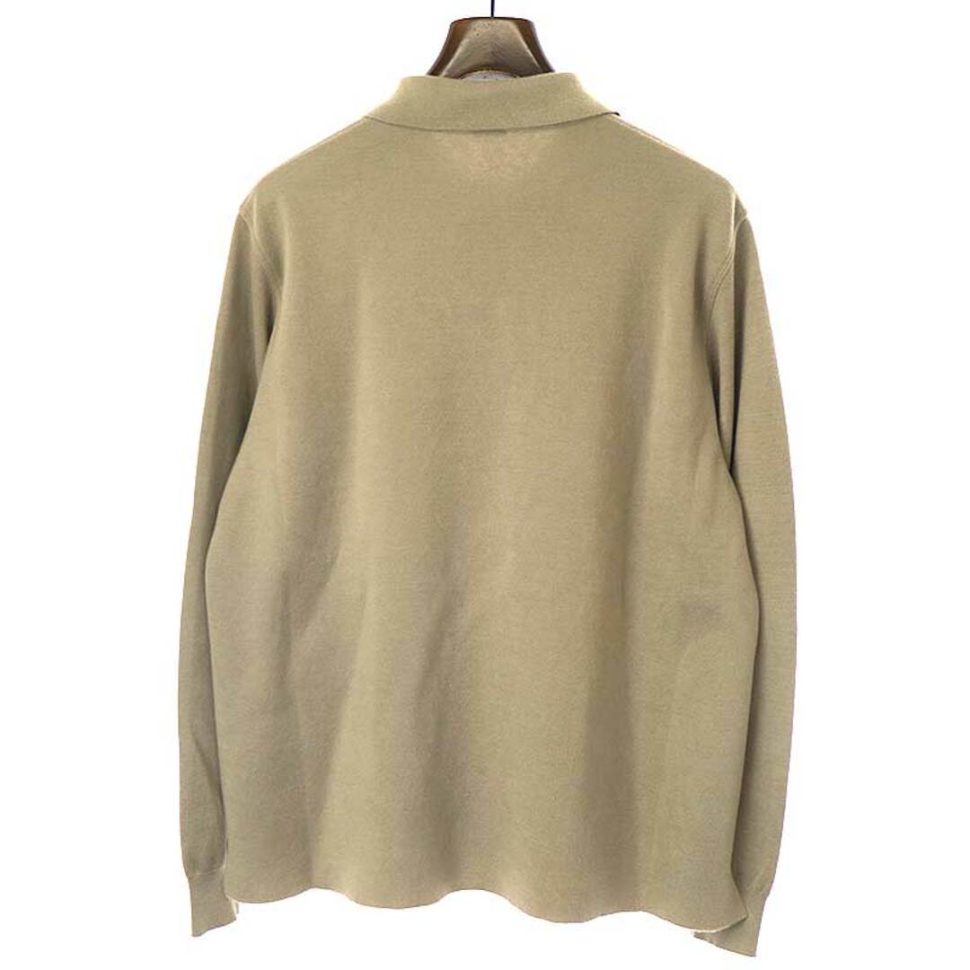 A.PRESSE ア プレッセ 22AW Cashmere Knit L/S Polo レザーパイピングカシミヤニットポロシャツ ベージュ 3 メンズのトップス(ポロシャツ)の商品写真