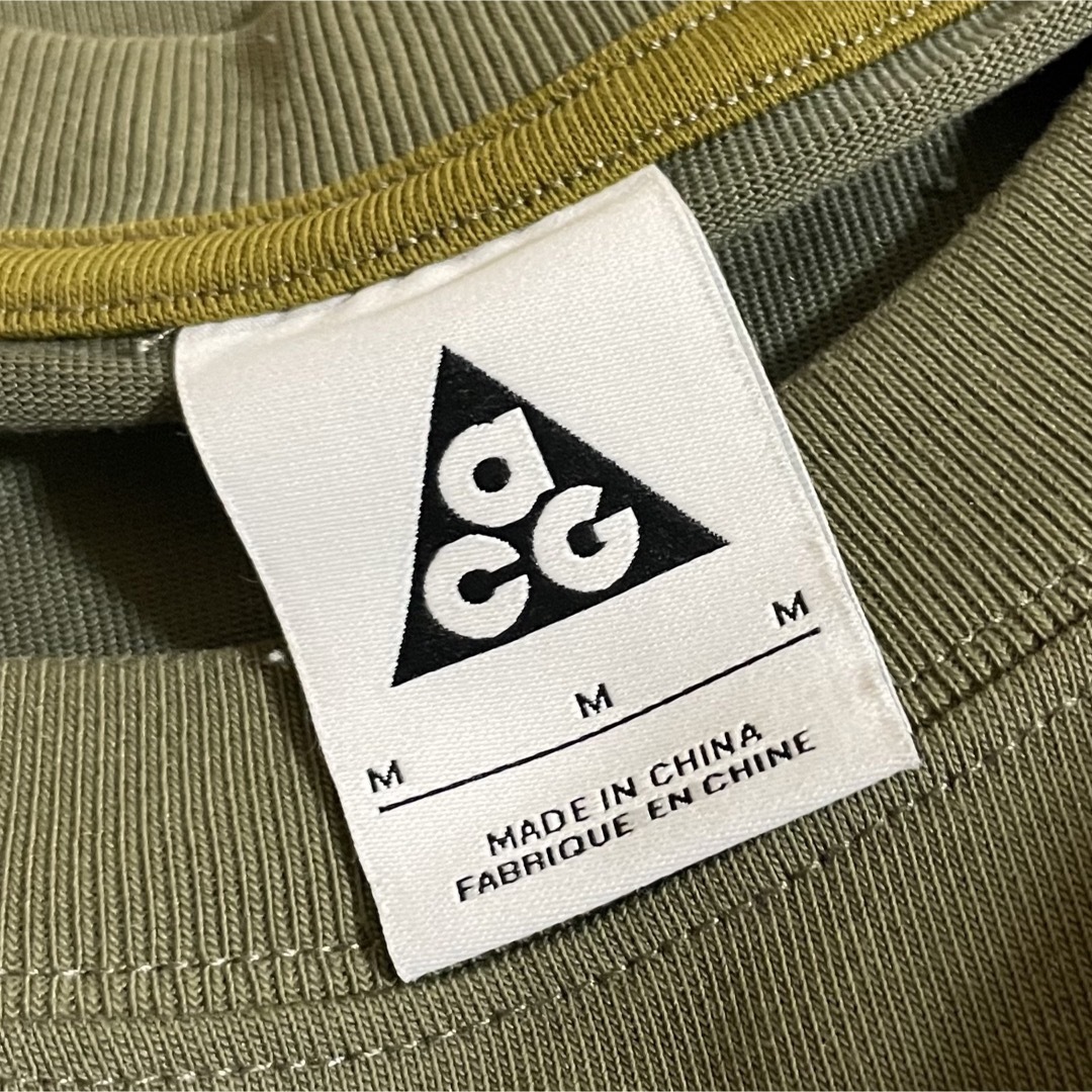 00sビンテージ NIKE ACG ロゴプリント Tシャツ M カーキ