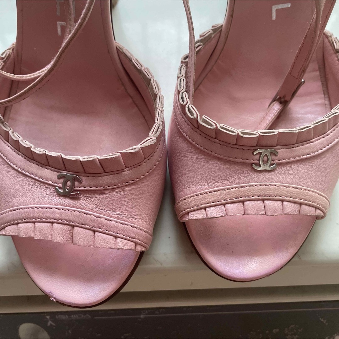 ヴィンテージ CHANEL ピンヒールサンダル ココマーク アンクルストラップ