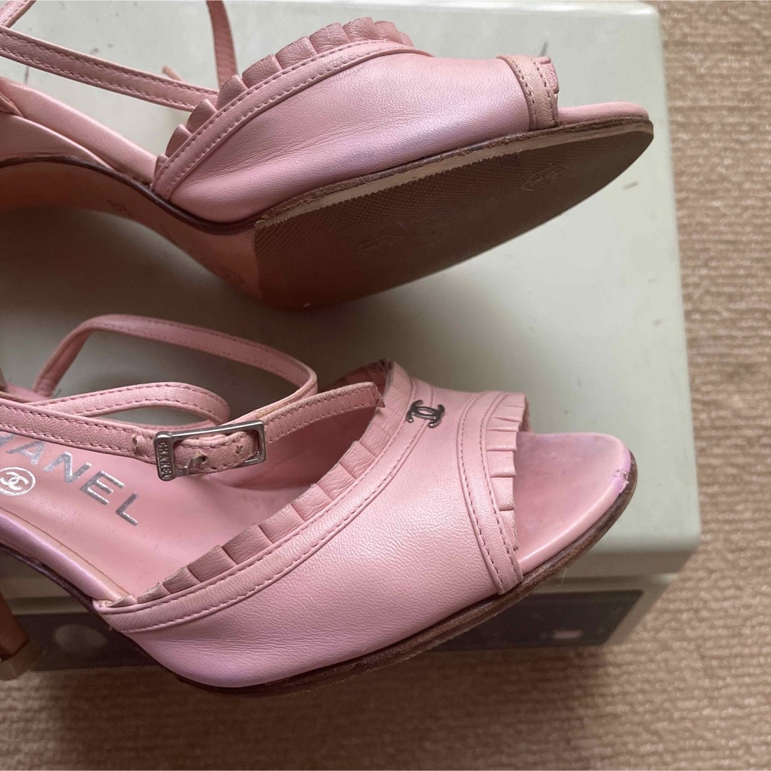 ヴィンテージ CHANEL ピンヒールサンダル ココマーク アンクルストラップ