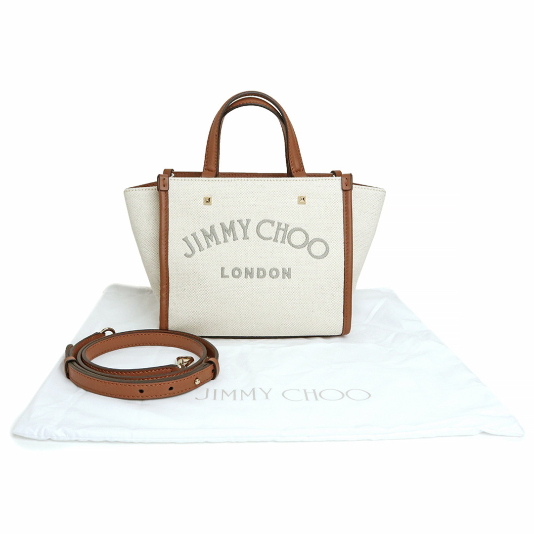 〇〇JIMMY CHOO ジミーチュウ ヴァレンヌトート EW 2way バッグ トートバッグ アイボリー